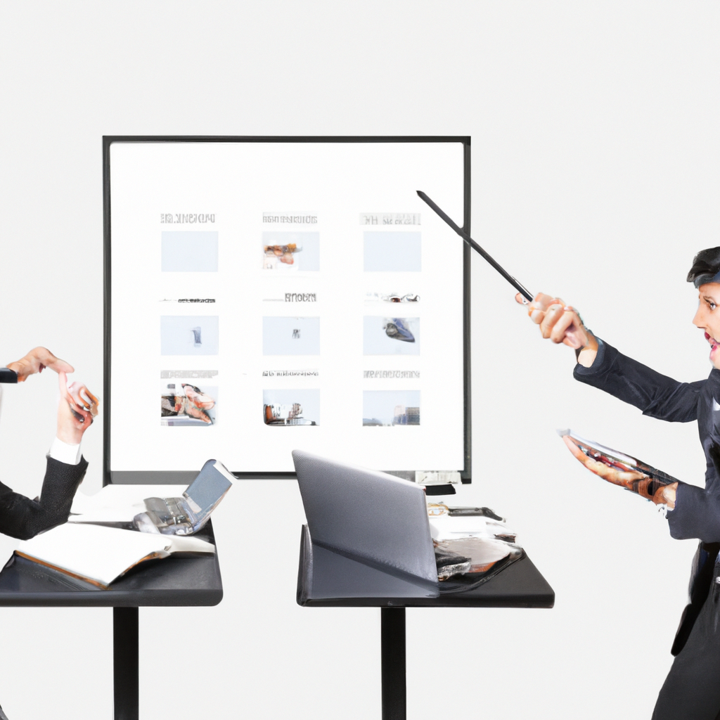 Entrepreneurs learning together with laptops and whiteboard in a modern classroom